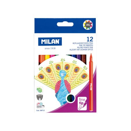 Flomasteri Milan 12 kom  tanki vrh Peacock 97689