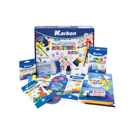Kreativna kutija Karbon s priborom za likovni 91617