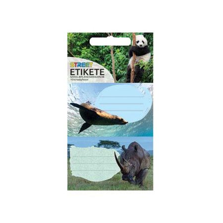 Naljepnice za bilježnice Street Wild animals 10 kom 01603