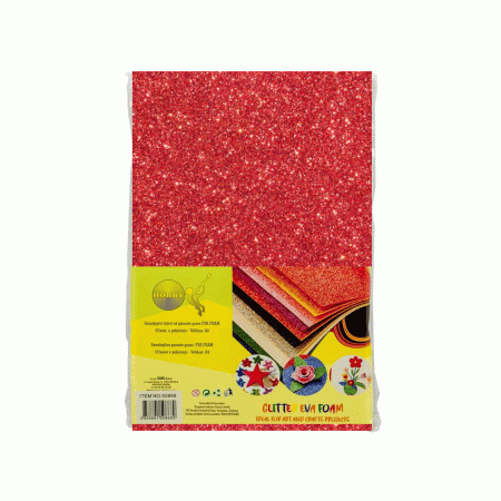 Listovi od pjenaste gume Glitter Eva Foam Crveni 10 kom 1093455