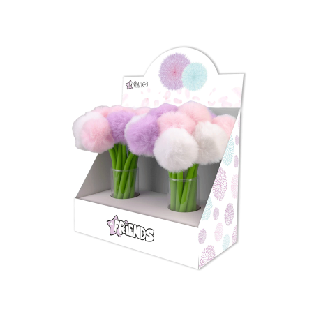 Kemijska olovka silikonska gel Pen Fluffy s pomponom 1095436