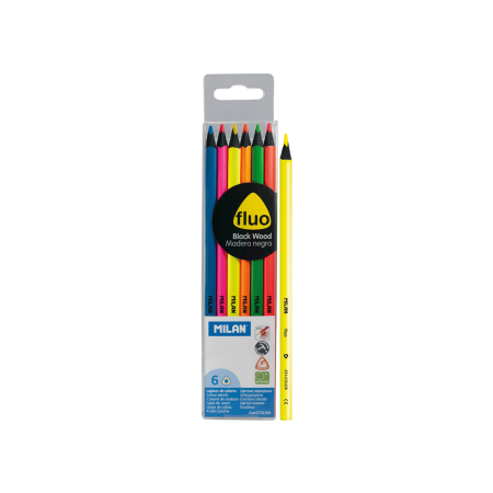 Drvene boje flourescentne 6 kom Milan 06281