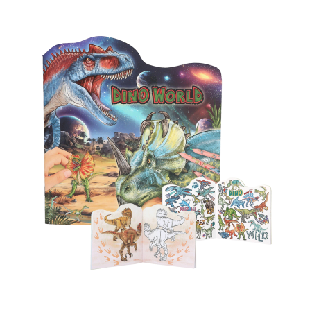 Kreativna bojanka s naljepnicama Dino World 1097340