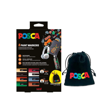 Posca markeri poklon set 8 kom pc 5m u kutiji + platnena vrećica 1097526
