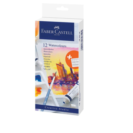 Vodene boje u tubi 9 ml 12 boja Faber Castell 1097223